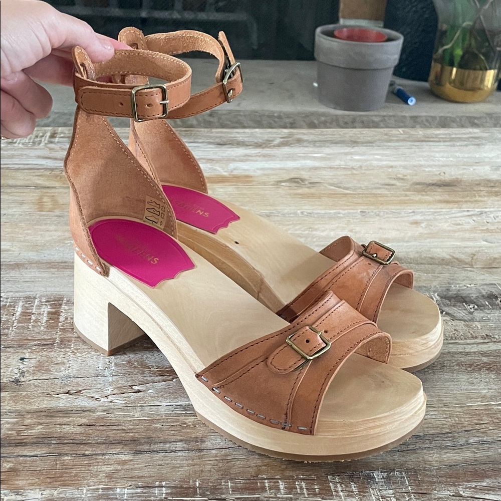Swedish Hasbeens Ankle Strap Block heel